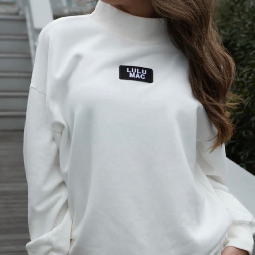 Lulu Mac White Long Sleeve Terry Cloth Top